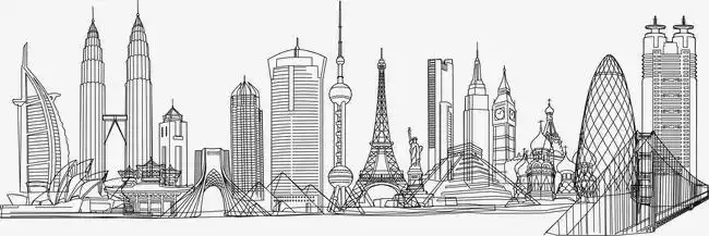 简笔画城市背景图轮廓怎么画城市简笔画公园楼房城市简笔画繁华的城市