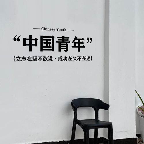 中国青年ins墙贴背景装饰觉醒年代励志墙贴网红卧室墙壁装饰字贴