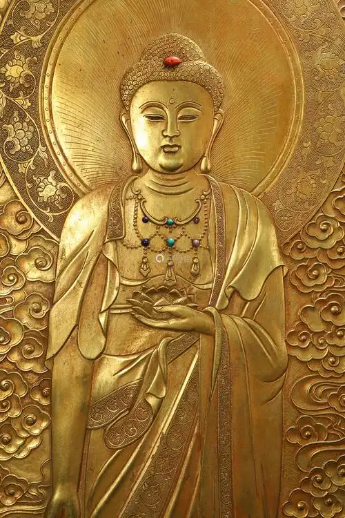 中国清代银鎏金三身佛一套