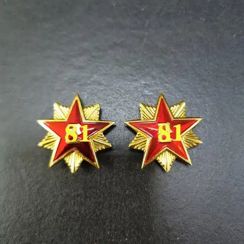 zhangu退伍军人纪念品八七式87式八一帽徽领花老式库存全新徽章老兵