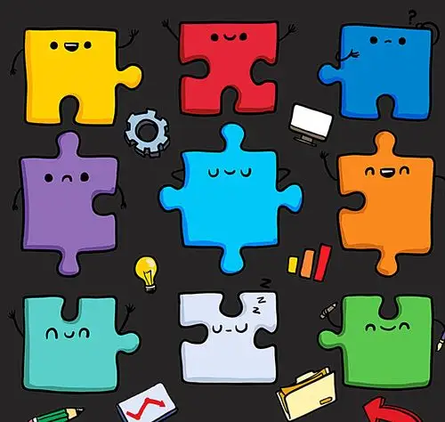 彩色卡通拼图图片