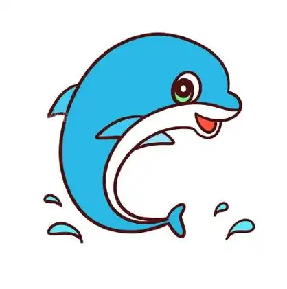 卡通海豚简笔画的画法步骤