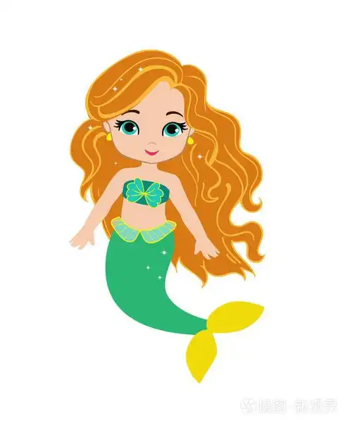 可爱的小美人鱼.矢量图