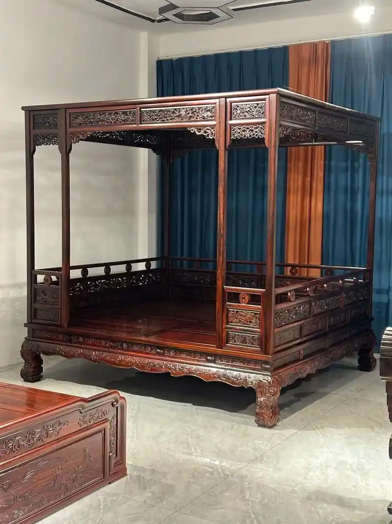 中式古典款架子床公主床#国标红木 #阔叶黄檀 #源头工厂 - 抖音