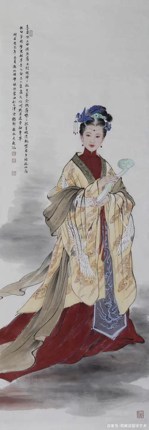 赵永夫的工笔仕女画作品,国色天香眉清秀目