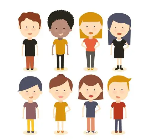 8款卡通人物设计矢量素材