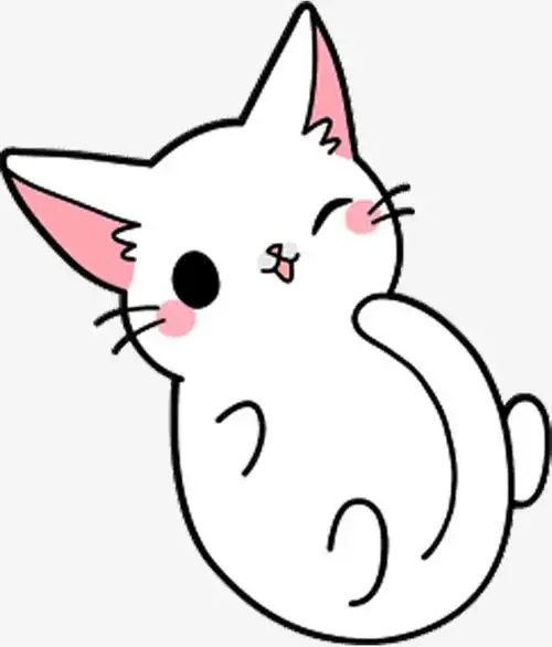 灰色软萌可爱猫咪卡通手绘花朵粉嫩宠物猫