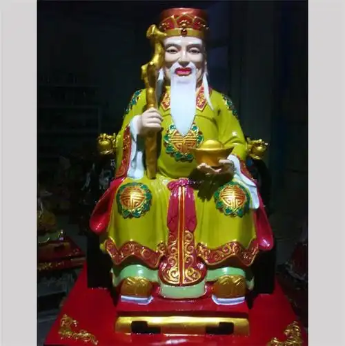 昌盛铜雕 纯铜人祖爷像 大型贴金彩绘纯铜人祖爷像