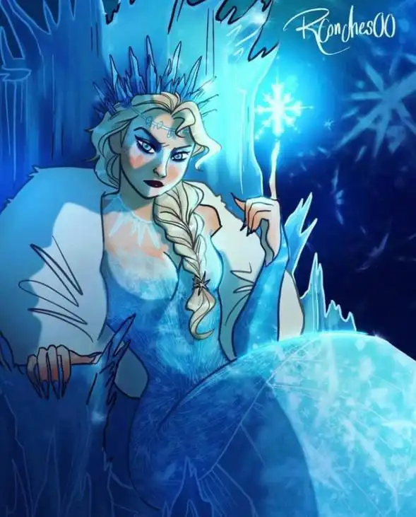 原创假如迪士尼公主化身反派,乐佩用头发当武器,艾莎女王坐冰王座