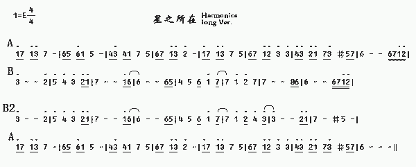 星之所在_简谱_歌谱_曲谱_吉他谱_五线谱