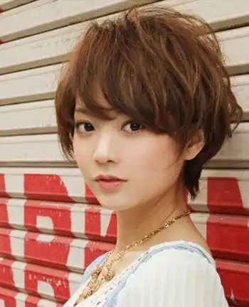 这款方脸女生适合的 烫发蘑菇头很是fashion呢.