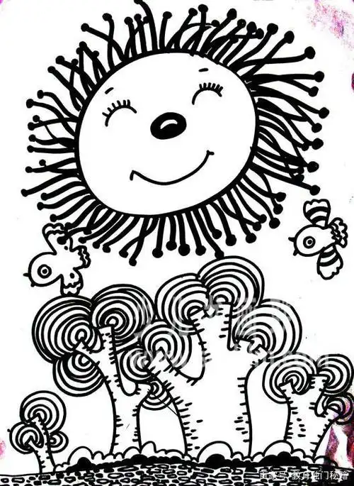 简单好看的小学绘画作品(线描画优秀作品)