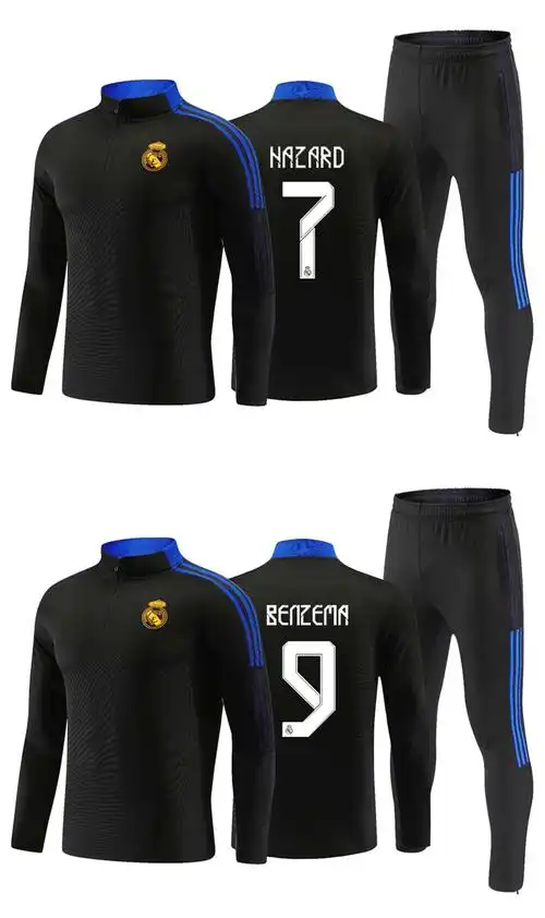 2122秋冬季皇马球衣足球长袖训练服定制成人比赛队服出场服外套 皇m