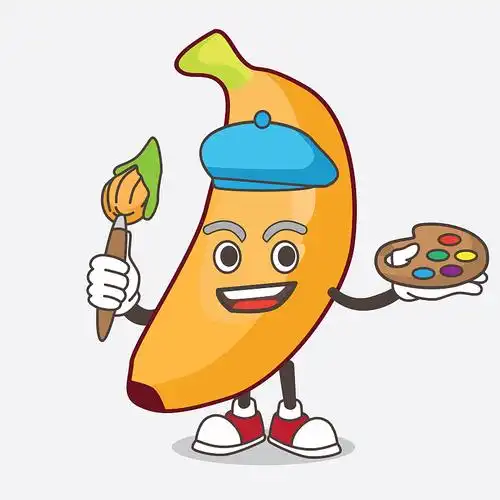 香蕉水果卡通吉祥物人物画家图片