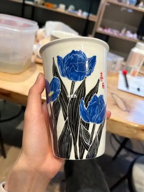 手作陶瓷  #手绘杯子  #diy陶瓷#我就是个杯子控  #情侣礼物  #陶艺