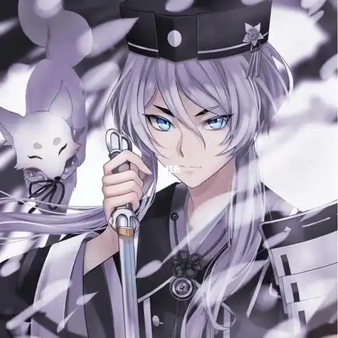 动漫白发冷酷男头像白发金瞳动漫头像