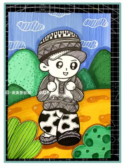 少儿创意美术  #儿童创意美术  #卡通人物  #创意美术  #童画  #可爱