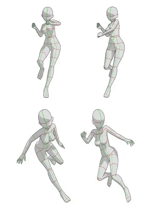「绘画素材」人体动态老画不好?这组"动态模型"你一定得码住了