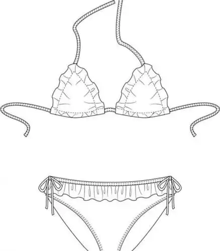 服装平面图比基尼图片