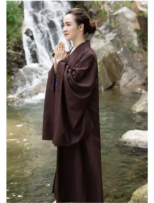 海青居士服女夏季高档尼姑服透气抗皱防静电不起球长袍大褂海清衣服僧