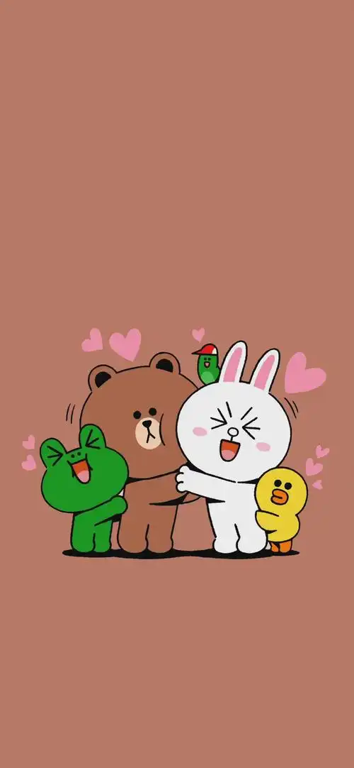 手机壁纸可爱卡通布朗熊