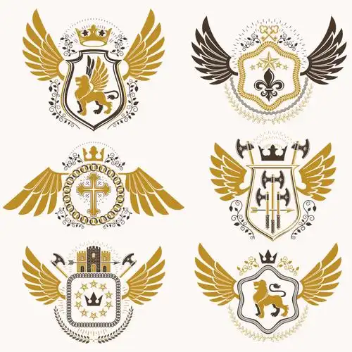 矢量徽章图片-创意矢量狮子元素的复古徽章素材-高清图片-摄影照片-寻