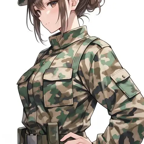 卡通女兵头像