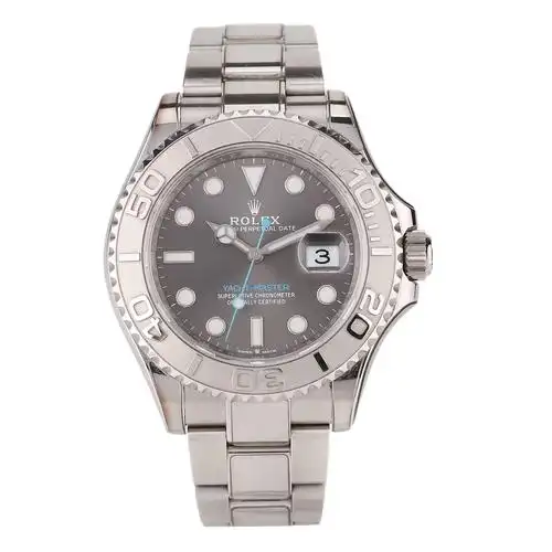 二手95新m1266220001劳力士游艇名仕型系列铂金圈精钢自动机械男表