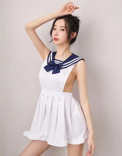 情趣内衣性感水手服女cos睡裙女护制服诱惑蕾丝网纱镂空开档透明睡衣