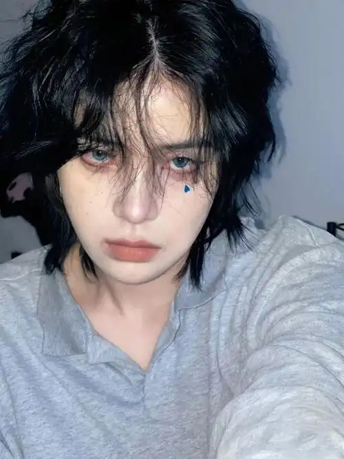 2022新款狼尾假发男帅气动漫短发日系鲻鱼头中性少年感武士头日常全