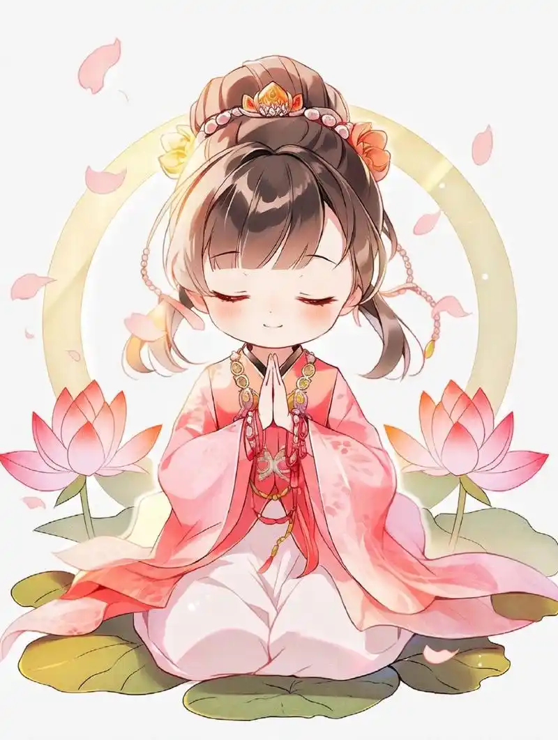 q版古风人物全身立绘 佛系少女头像