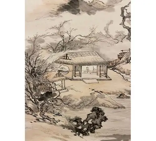 吴镜汀(1904-1972) 茅屋读书