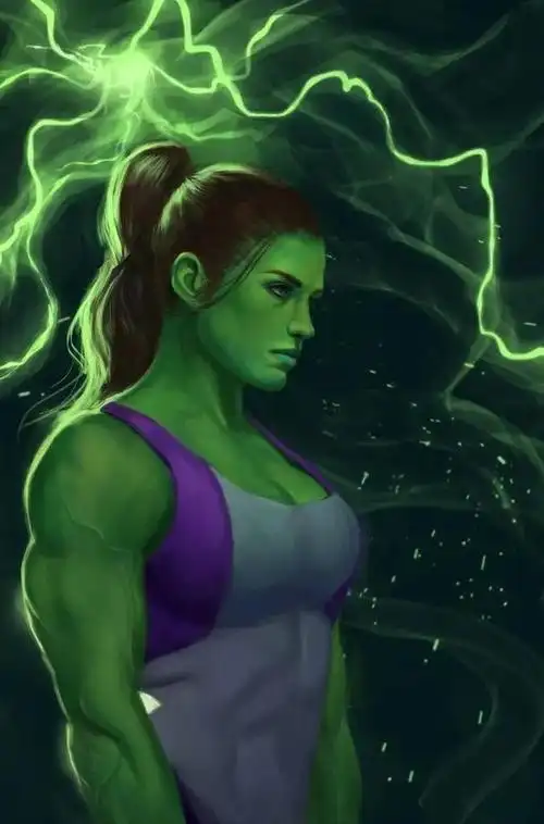 分享一个相对冷门的超级英雄插图:女绿巨人