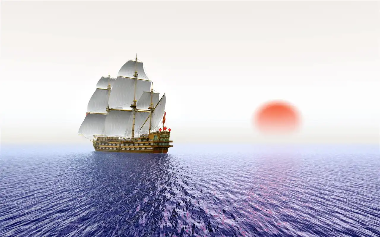 帆船创意设计风景桌面壁纸下载