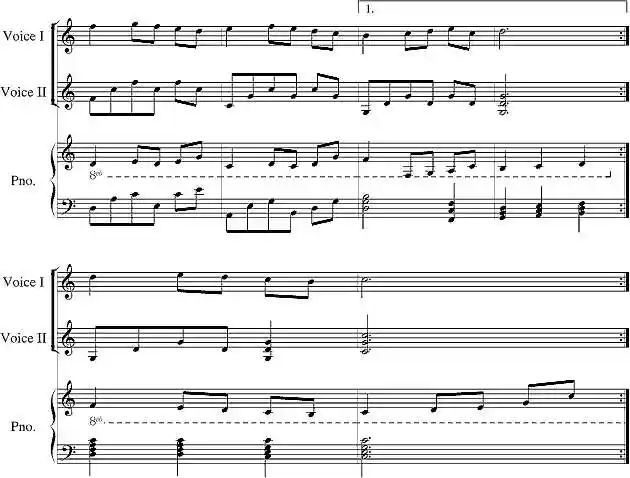 《渔翁( minuet in c)》钢琴谱