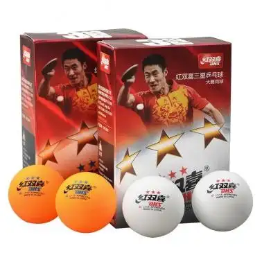 正品红双喜三星乒乓球 40mm比赛用球兵乓球40 新材料白色6只装3星