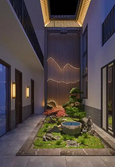 新中式别墅中庭花园