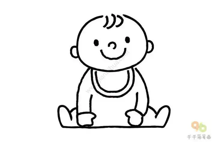 乖坐的宝宝简笔画小朋友简笔画