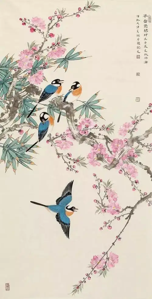 适合商业包装设计的花鸟工笔画-古田路9号-品牌创意/版权保护平台