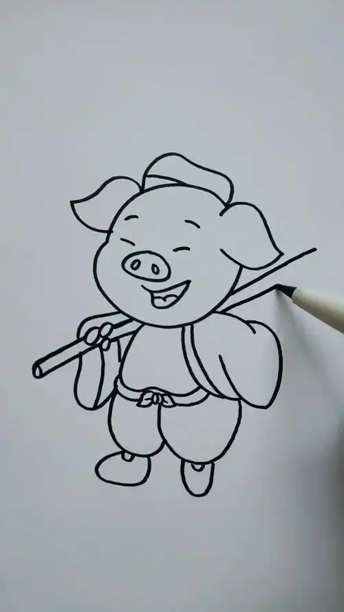 简笔画#画个拿着它的九齿钉耙的猪八戒,你还记得猪八戒的前世是什么