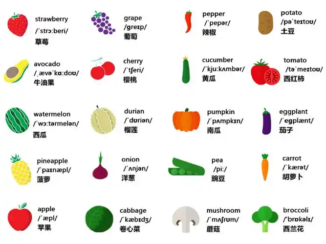 食物英语/水果蔬菜!fruits&vegetables