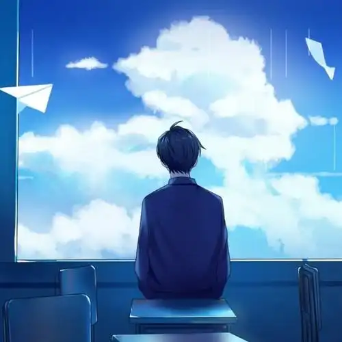 温柔漫画男生背影头像图片,当风吹过想起的温馨画面