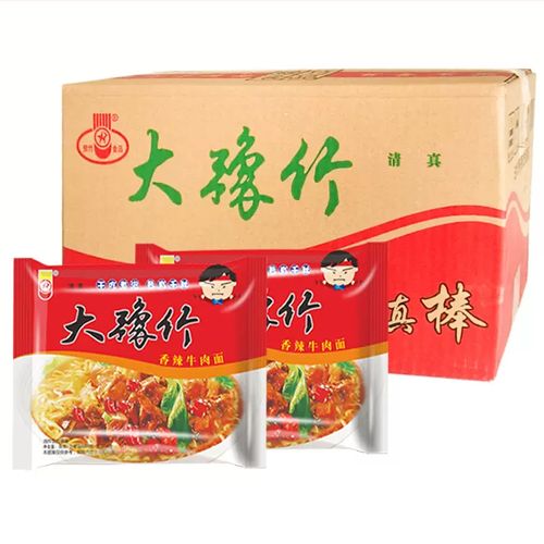 大豫竹方便面干吃面干脆面豫竹香辣牛肉面整箱52g*20袋怀旧零食
