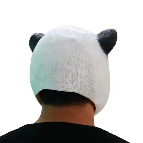 熊猫头面具乳胶道具万圣节新品舞会道具整蛊搞怪摄影国宝萌物面具