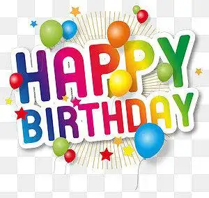 happybirthday彩色生日快乐艺术字体