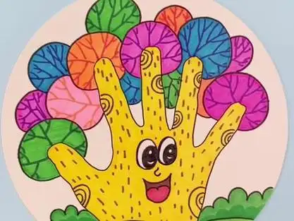 创意儿童美术 #创意儿童画 #手掌画 #儿童简笔画 #亲子