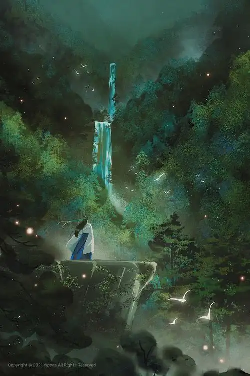 古风插画山不在高有龙则灵