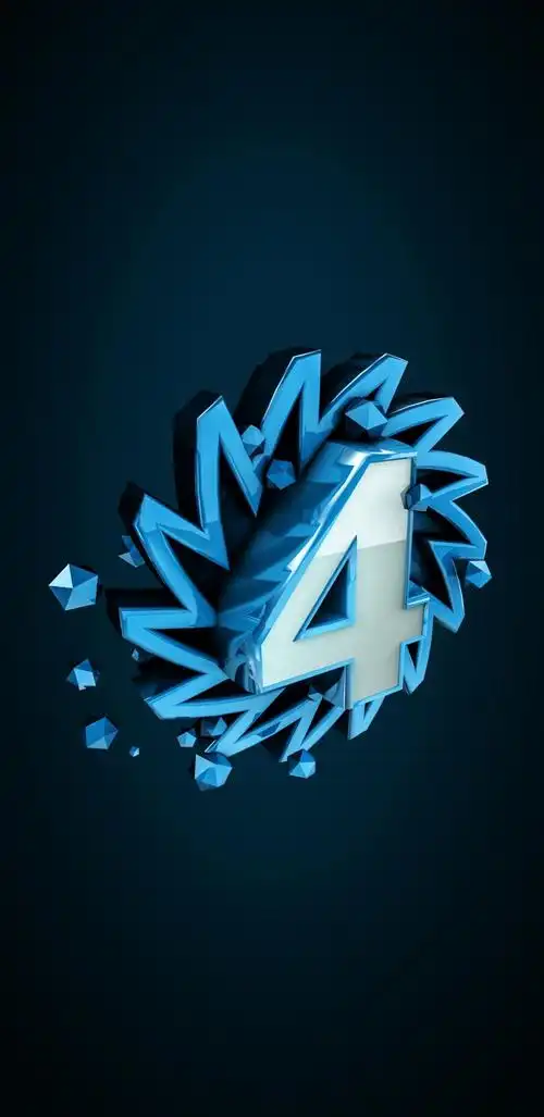 倒计时金属质感3d数字4