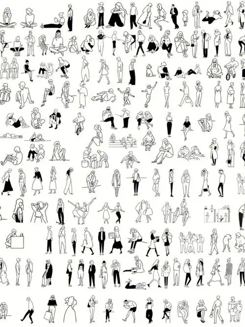 素材分享psd手绘小人分享92稀有可爱好用