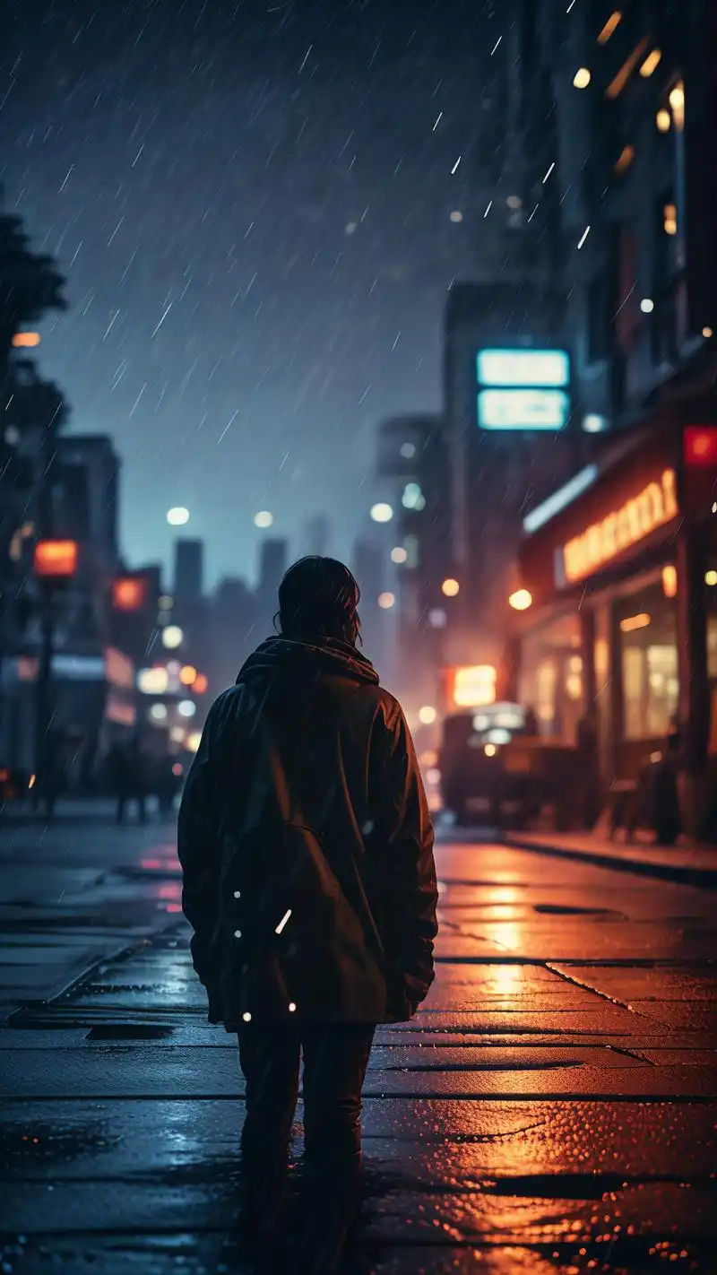 91城市夜景背影壁纸精选78 穿梭在繁华的城市中,夜幕降临,华灯初